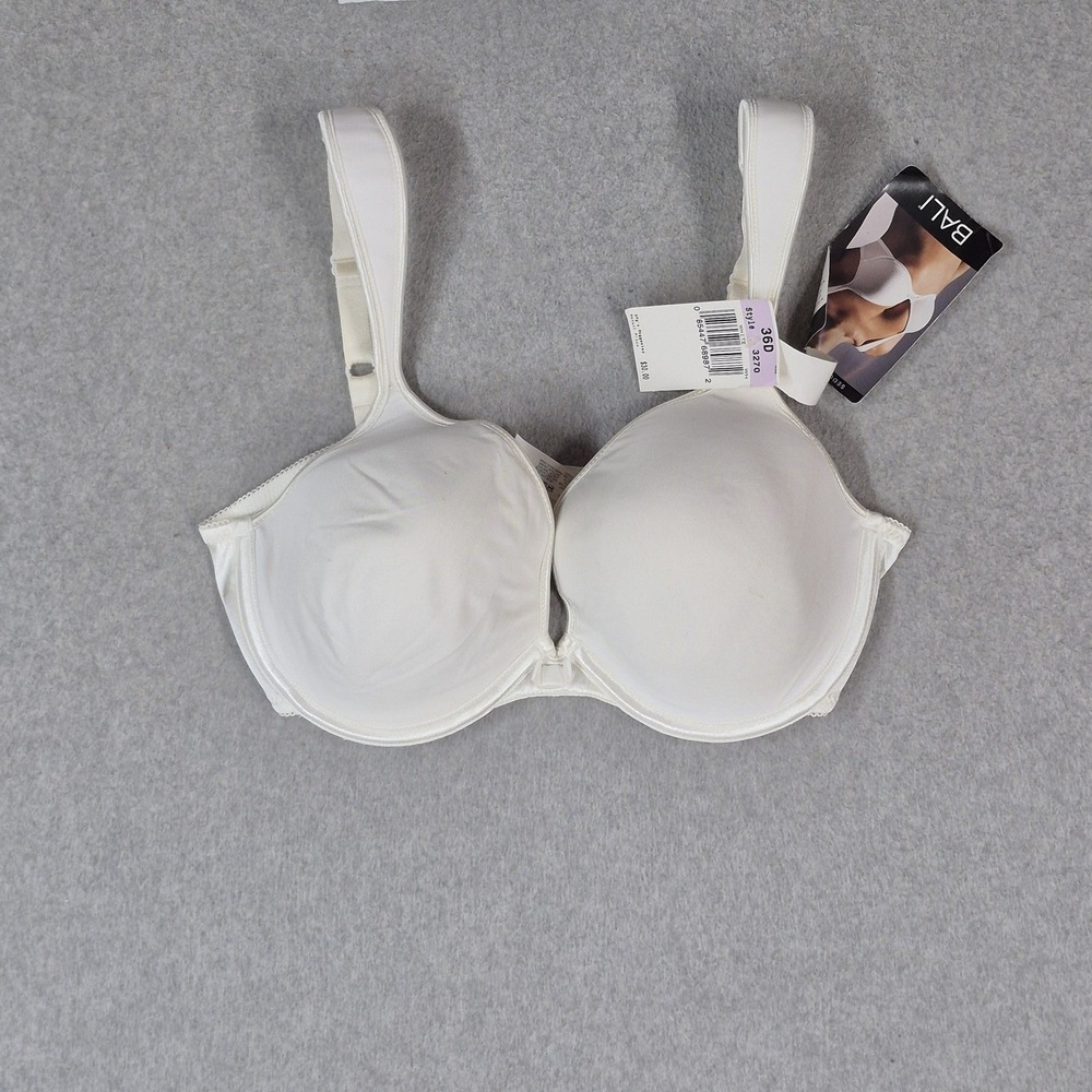 Bali Women Bra 36D White 3270 T Shirt Underwired Strap Adjustable NWT